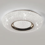 Modern Luxury Round Iron Crystal LED Flush Mount Ceiling Light for Bedroom