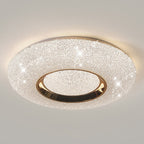 Modern Luxury Round Iron Crystal LED Flush Mount Ceiling Light for Bedroom