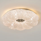 Modern Luxury Round Iron Crystal LED Flush Mount Ceiling Light for Bedroom