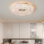 Modern Luxury Round Iron Crystal LED Flush Mount Ceiling Light for Bedroom