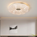 Modern Luxury Round Iron Crystal LED Flush Mount Ceiling Light for Bedroom