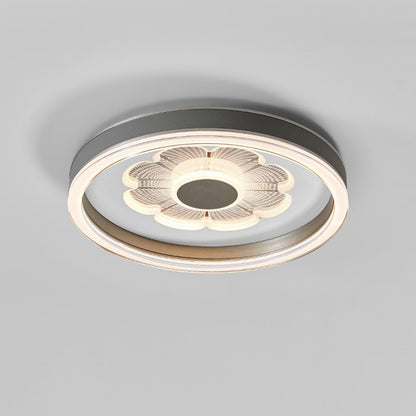Modern Simplicity Round Iron Aluminum Acrylic Leather LED Flush Mount Ceiling Light For Bedroom