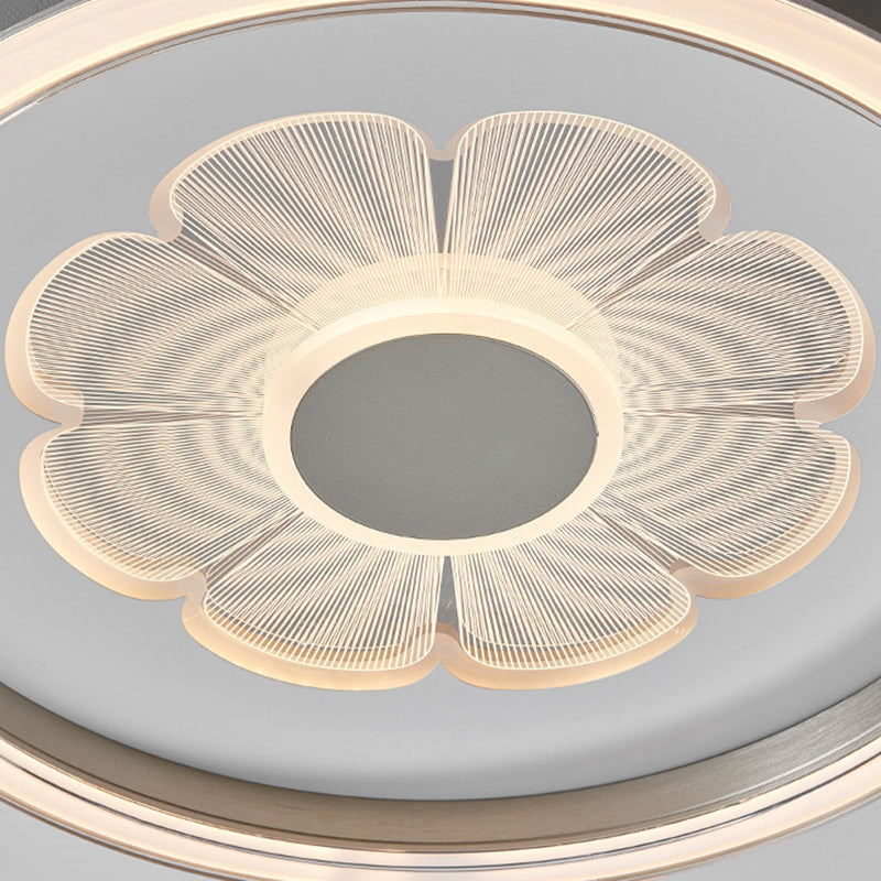 Modern Simplicity Round Iron Aluminum Acrylic Leather LED Flush Mount Ceiling Light For Bedroom