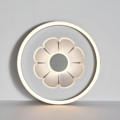 Modern Simplicity Round Iron Aluminum Acrylic Leather LED Flush Mount Ceiling Light For Bedroom