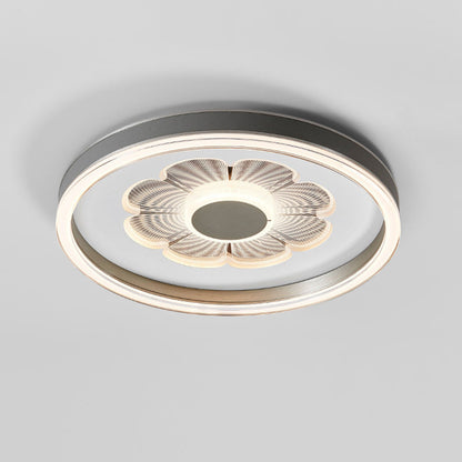 Modern Simplicity Round Iron Aluminum Acrylic Leather LED Flush Mount Ceiling Light For Bedroom