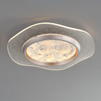 Modern Luxury Flower Iron Aluminum Acrylic LED Flush Mount Ceiling Light For Bedroom