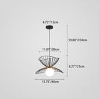 Contemporary Creative Straw Hat Iron 1-Light Pendant Light For Living Room