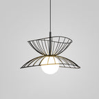 Contemporary Creative Straw Hat Iron 1-Light Pendant Light For Living Room