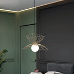 Contemporary Creative Straw Hat Iron 1-Light Pendant Light For Living Room
