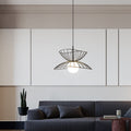 Contemporary Creative Straw Hat Iron 1-Light Pendant Light For Living Room