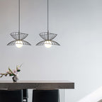 Contemporary Creative Straw Hat Iron 1-Light Pendant Light For Living Room