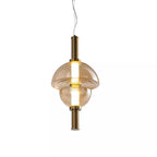 Modern Luxury Dome Metal Glass LED Pendant Light For Living Room