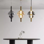 Modern Luxury Dome Metal Glass LED Pendant Light For Living Room