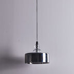 Contemporary Scandinavian Cylinder Glass Iron LED Pendant Light For Bedroom