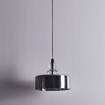 Contemporary Scandinavian Cylinder Glass Iron LED Pendant Light For Bedroom