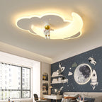 Contemporary Creative Kids Moon Iron Acrylic LED Flush Mount Ceiling Light for Bedroom