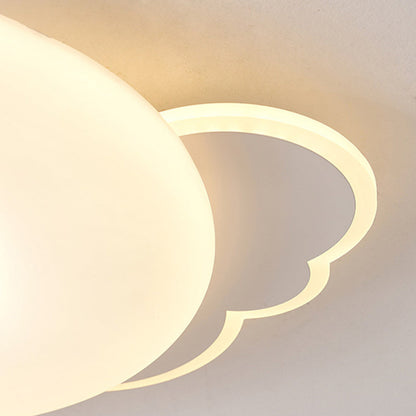 Contemporary Creative Kids Moon Iron Acrylic LED Flush Mount Ceiling Light for Bedroom