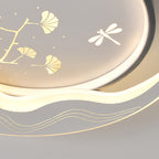 Modern Luxury Moon Circular Iron Acrylic LED Flush Mount Ceiling Light For Bedroom
