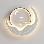 Modern Luxury Moon Circular Iron Acrylic LED Flush Mount Ceiling Light For Bedroom