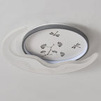 Modern Luxury Moon Circular Iron Acrylic LED Flush Mount Ceiling Light For Bedroom