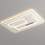 Contemporary Luxury Rectangular Iron Acrylic LED Flush Mount Ceiling Light For Living Room
