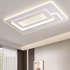 Modern Luxury Rectangular Iron Acrylic LED Flush Mount Ceiling Light For Bedroom