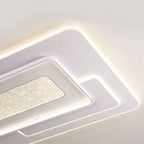 Modern Luxury Rectangular Iron Acrylic LED Flush Mount Ceiling Light For Bedroom