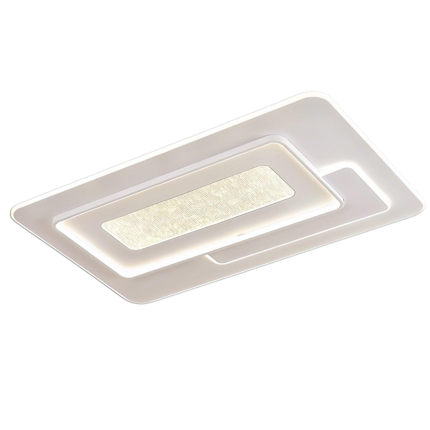 Modern Luxury Rectangular Iron Acrylic LED Flush Mount Ceiling Light For Bedroom