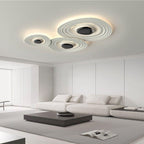 Contemporary Scandinavian Oval Metal PC LED Flush Mount Ceiling Light For Living Room