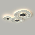 Contemporary Scandinavian Oval Metal PC LED Flush Mount Ceiling Light For Living Room