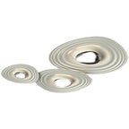 Contemporary Scandinavian Oval Metal PC LED Flush Mount Ceiling Light For Living Room