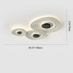 Contemporary Scandinavian Oval Metal PC LED Flush Mount Ceiling Light For Living Room