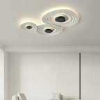 Contemporary Scandinavian Oval Metal PC LED Flush Mount Ceiling Light For Living Room