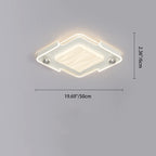Modern Eclectic Square Iron Acrylic LED Flush Mount Ceiling Light For Bedroom