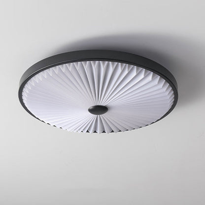Traditional Luxury Round Iron PVC LED Flush Mount Ceiling Light For Bedroom
