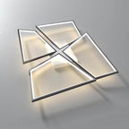 Modern Eclectic Square Aluminum Silicone LED Semi-Flush Mount Ceiling Light For Bedroom