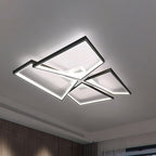 Modern Eclectic Square Aluminum Silicone LED Semi-Flush Mount Ceiling Light For Bedroom