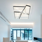 Modern Eclectic Square Aluminum Silicone LED Semi-Flush Mount Ceiling Light For Bedroom