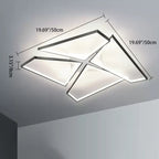 Modern Eclectic Square Aluminum Silicone LED Semi-Flush Mount Ceiling Light For Bedroom