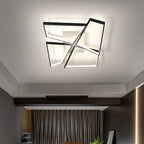 Modern Eclectic Square Aluminum Silicone LED Semi-Flush Mount Ceiling Light For Bedroom