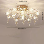 Modern Eclectic Bouquet Iron Glass 7/13/16/19 Light Semi-Flush Mount Ceiling For Living Room