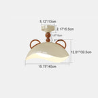 Contemporary Creative Kids Bear Iron PE LED Semi-Flush Mount Ceiling Light For Bedroom