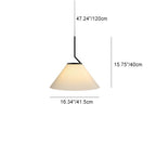 Contemporary Scandinavian Cone Metal Fabric 1-Light Pendant Light For Living Room