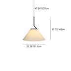 Contemporary Scandinavian Cone Metal Fabric 1-Light Pendant Light For Living Room