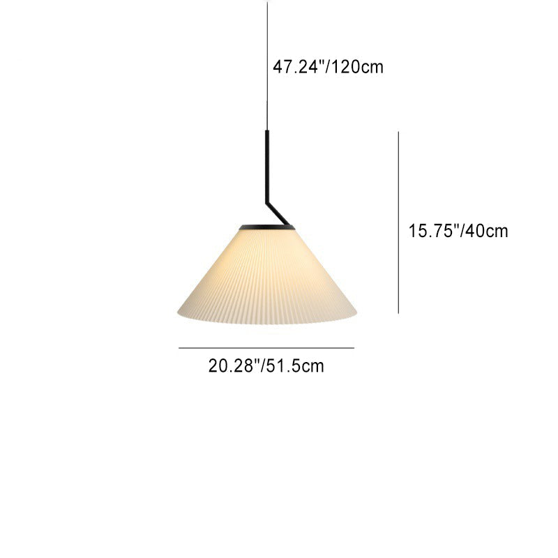 Contemporary Scandinavian Cone Metal Fabric 1-Light Pendant Light For Living Room