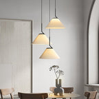 Contemporary Scandinavian Cone Metal Fabric 1-Light Pendant Light For Living Room