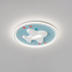 Modern Eclectic Kids Cartoon Airplane Iron Aluminum LED Flush Mount Ceiling Light for Bedroom