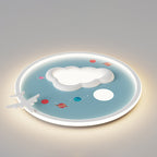 Modern Eclectic Kids Cartoon Airplane Iron Aluminum LED Flush Mount Ceiling Light for Bedroom