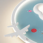 Modern Eclectic Kids Cartoon Airplane Iron Aluminum LED Flush Mount Ceiling Light for Bedroom