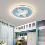 Modern Eclectic Kids Cartoon Airplane Iron Aluminum LED Flush Mount Ceiling Light for Bedroom